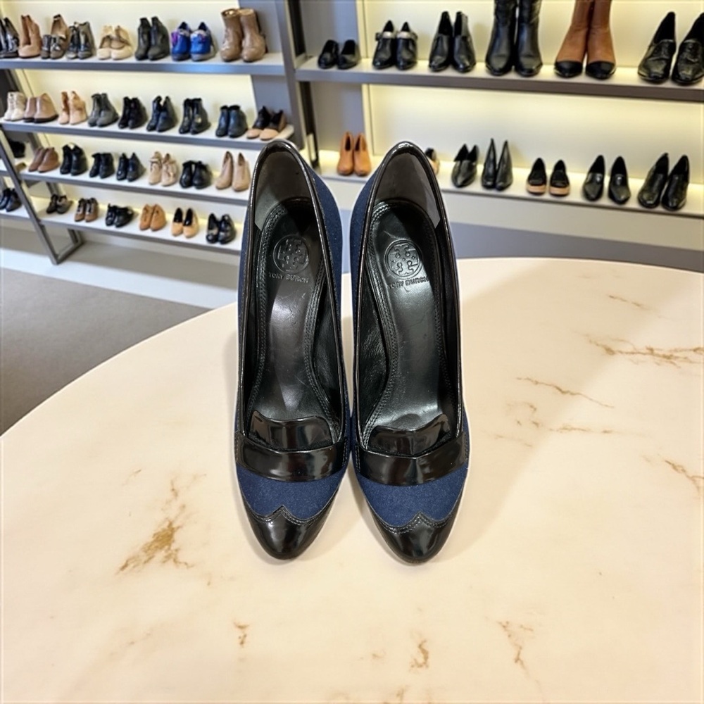 Tory Burch Black and Navy Heels